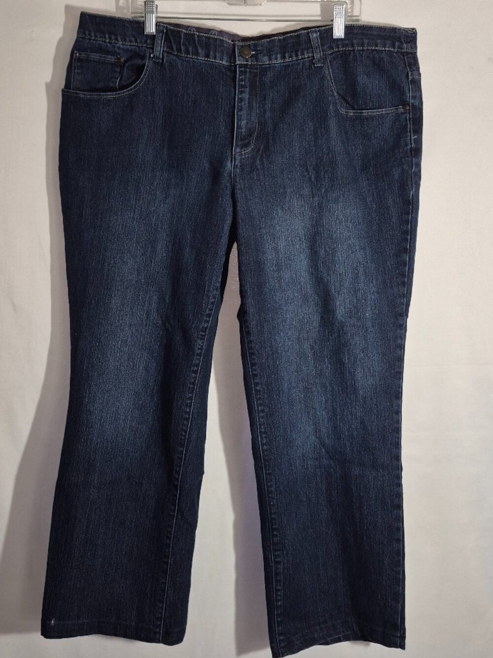 CJ Banks ladies' Denim Jeans, comfort waist, dark blue, size 22W